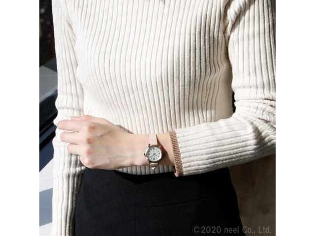 ORIENT iO Natural & Plain RN-WG0416S Quartz Solar Watch Pink Leather Band 27.6mm