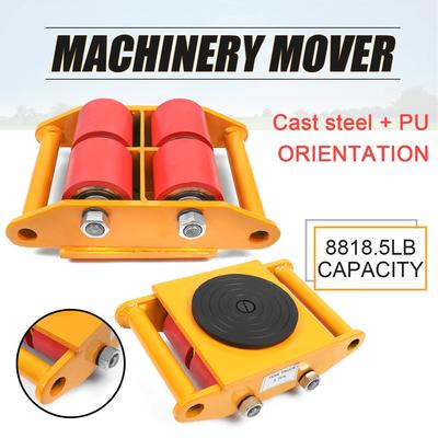 Cast Steel And PU Durable Machine 6T/13200lb Dolly Skate Machinery Roller Mover Cargo Trolley