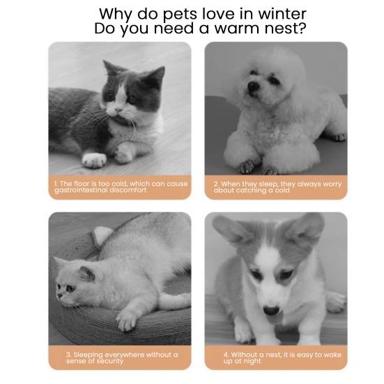 Cat Nest Bed Winter Warm Pet Cave Indoor Cats Padded House Tent Soft Plush Pet Bed Removable Washable for Cats And Puppies