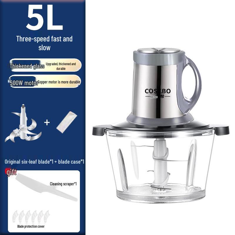 Robot da Cucina Piccolo Multifunzione e Frullatore con Bicchiere in Vetro per Aglio e Peperoncino