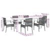 VidaXL Ensemble à Manger de Jardin avec Coussins 7 pcs, Table et Chaise de Terrasse, Meubles de Patio, Mobilier d'Extérieur, 3213622
