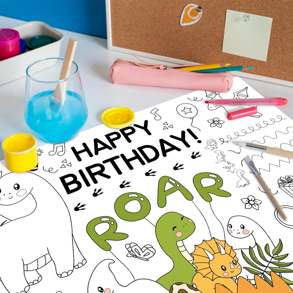 Papel para Colorear de Dinosaurios Manualidades para Niños Actividad de Arte para Garabatear Regalos Suministros para Fiestas de Cumpleaños Póster Educativo para Colorear Decoraciones de Fiesta