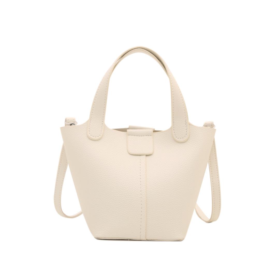 Pu Leather Small Bucket Bag With Magnet Closure For Casual Daily Use