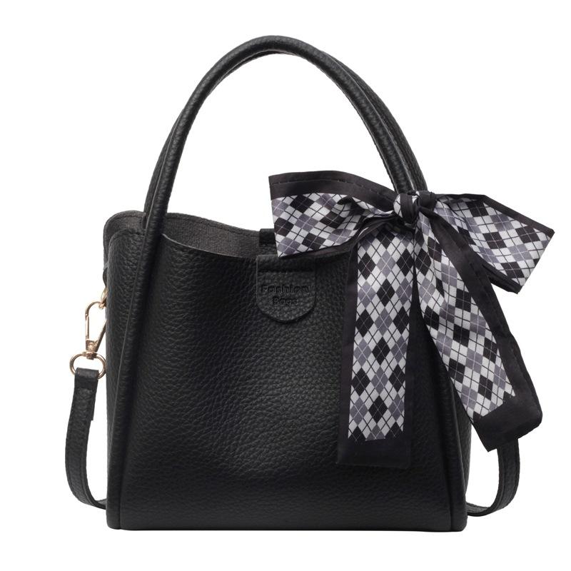 Hand carry commuter bag women's new texture simple trend shoulder bag bucket bag