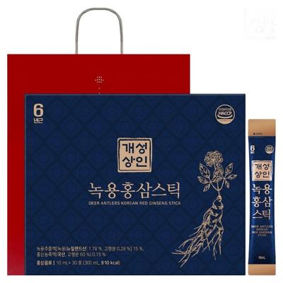Gaeseong Merchant Hjorthorn & Röd Ginseng Sticka 30 st + Shoppingpåse, 300 ml, 1 set (1 Box)