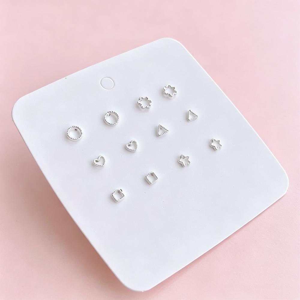 Minimalistisches Hohlgeometrisches Ohrring-Set für Damen – Vielseitige Ohrknorpel-Stecker für den täglichen Weg zur Arbeit und für Studenten