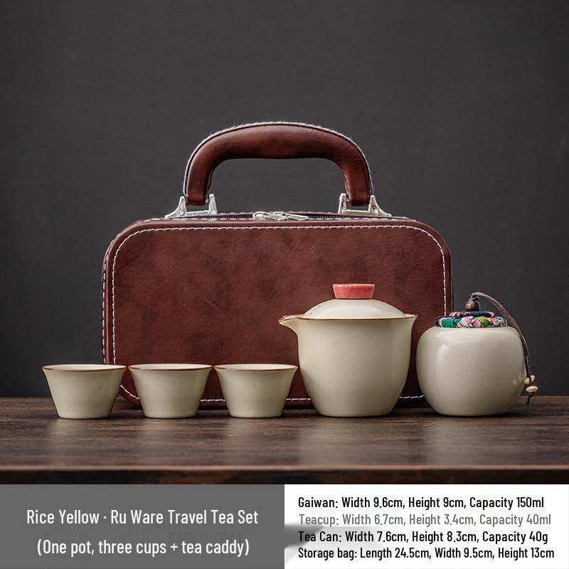 Ru Kiln Portable Travel Tea Set