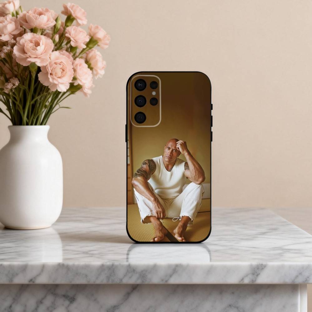 D-Dwayne Powerful J-Johnson Phone Case For Samsung S25,24,23,22,30,21,10,9,Ultra,Plus,Lite,FE,4,5 G Soft Black Case Samsung S21 s305G