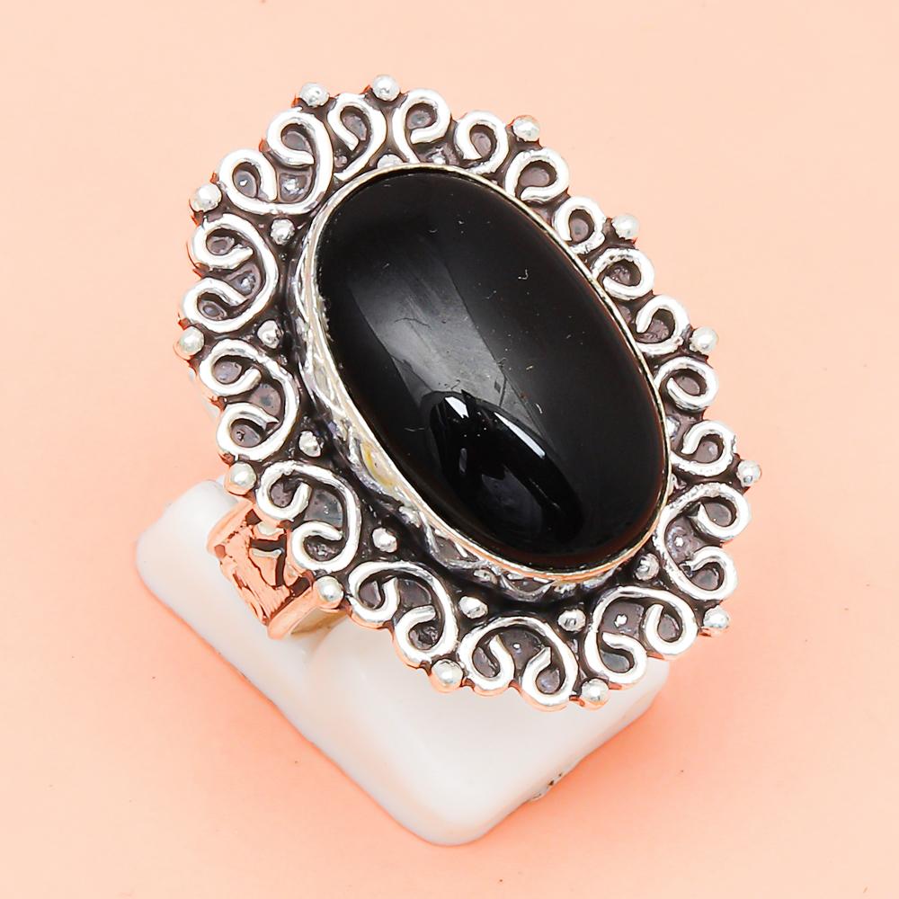 Black Obsidian Gemstone Handmade Silver Jewelry "9"