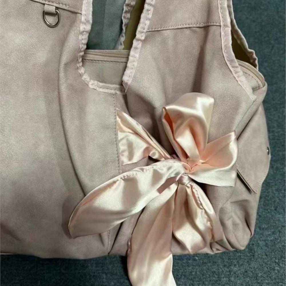 Сумка Harajuku великої місткості Жіноча сумка Fairycore Aesthetic Bow Chic Grey Handbag Жіноча вінтажна мила сумка через плече