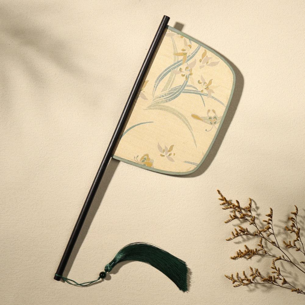 Long Handle Chinese Style Fan Exquisite Decorative Fan Home Decoration Hand Held Fans  Summer