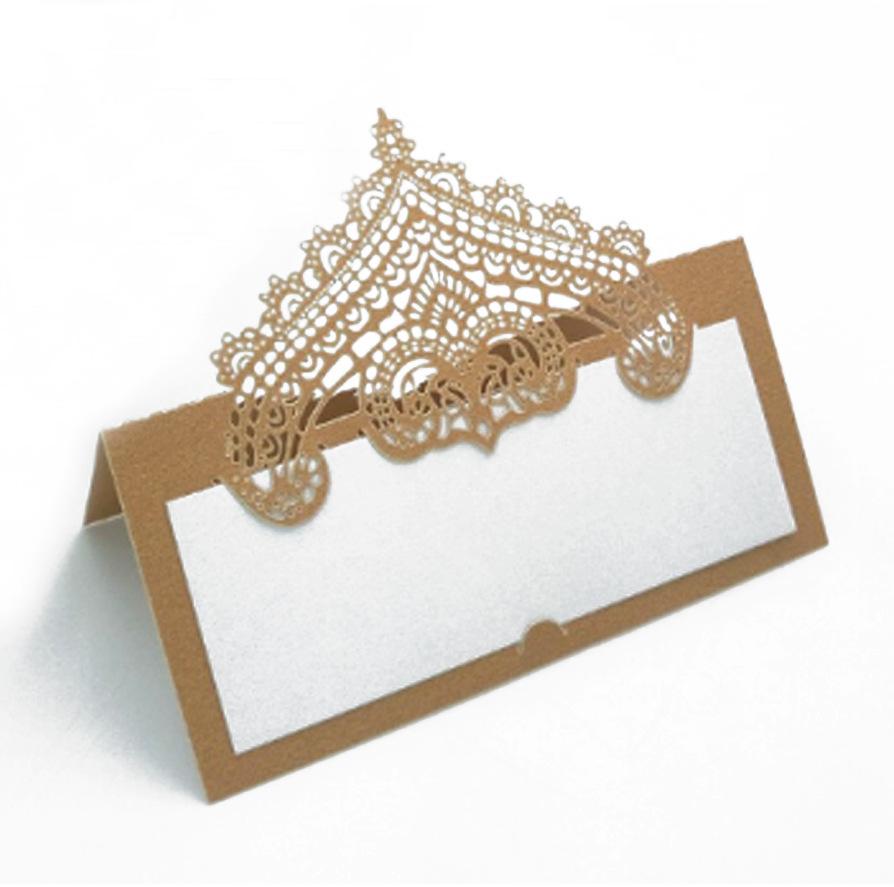 50p 3D Lace Wedding Table Card Hollowed Out Holiday Handwritten Banquet Hotel Seat Card Seat Card Party Decoration Card