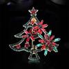 Sparkling Christmas Tree Rhinestones Brooch Elegant Holiday Jewelry Alloy Accessory Chest Decoration For Women Party