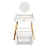 Nordic Round Mirror Makeup Vanity Nyana Home | Drawer and Stool | 60.5cm