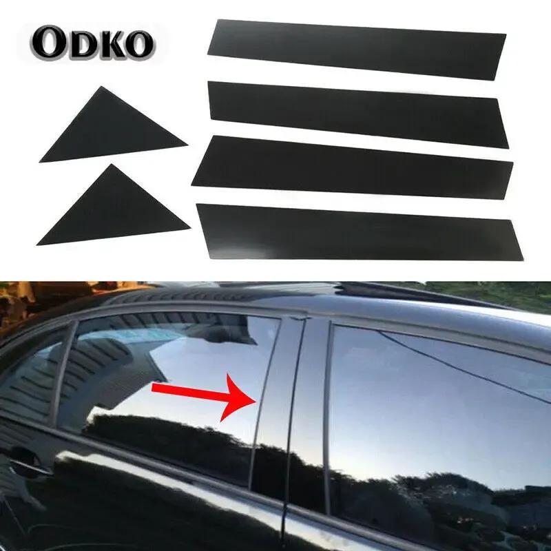 6Pcs Set Gloss Black Pillar Posts Window Decoration Cover Door Side Trim Sticker Fit for Chrysler 300/300C 2005-2010