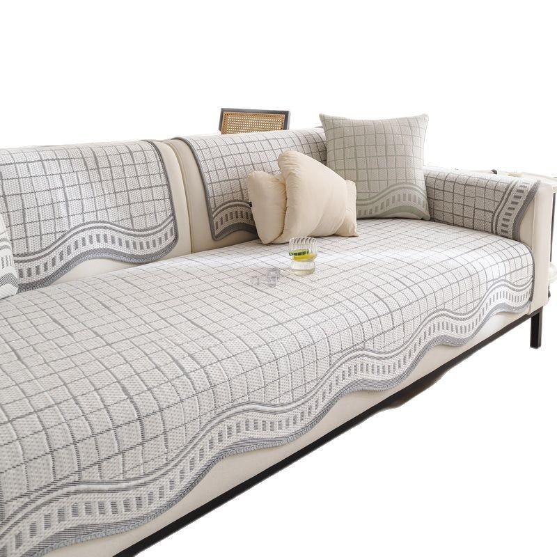 Summer sofa cushion  new ice silk straight row sofa mat seat cushion advanced cooling sofa cover cover cloth