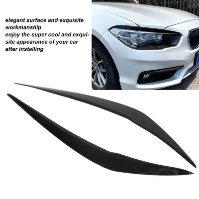 2Pcs Car Headlight Eyebrow Glossy Black Trim Left Right Eyelid Trim for 1 Series F20 F21 Facelift Hatchback 2015‑2019 For Car