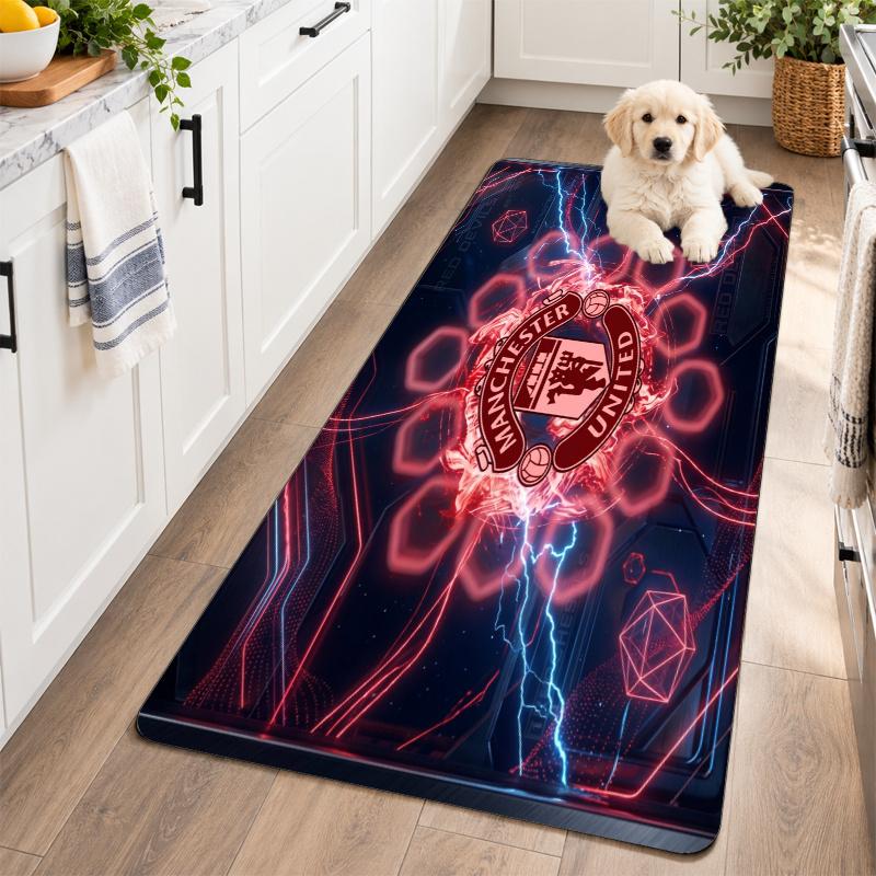 Flannel Kitchen Mat Manchester United Soft Area Rug Non Slip Floor Carpet Home Decoration