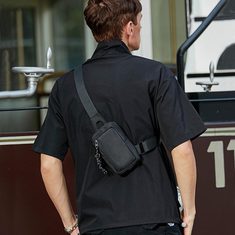 Herren Umhängetasche Oxford Stoff Brusttasche Täglich Einstellbar Langlebig Feste Farbe