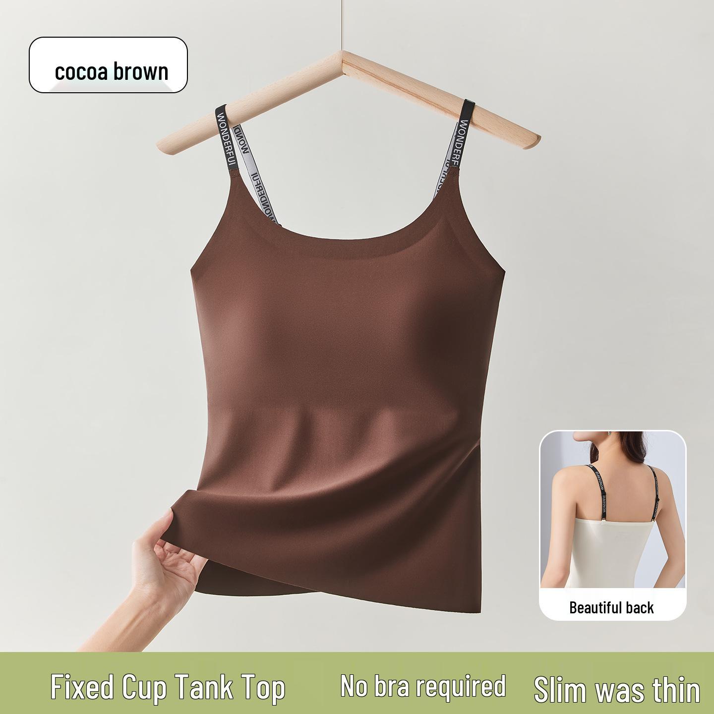 

Plus Size Women s Spaghetti Strap Vest with Built-in Bra Pads - Letter Print Base Layer, Beautiful Back Design (200 Jin) M (75-95 jin)