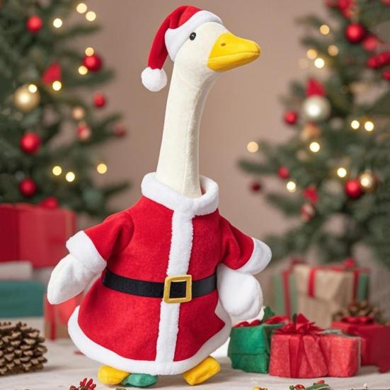 Porch Goose Outfit Turkey/Scarecrow/Santa Clothes Fits 23 Inch Cement Plastic Goose Statue for Harvest Autumn Thanksgiving Christmas Yard Patio Decor