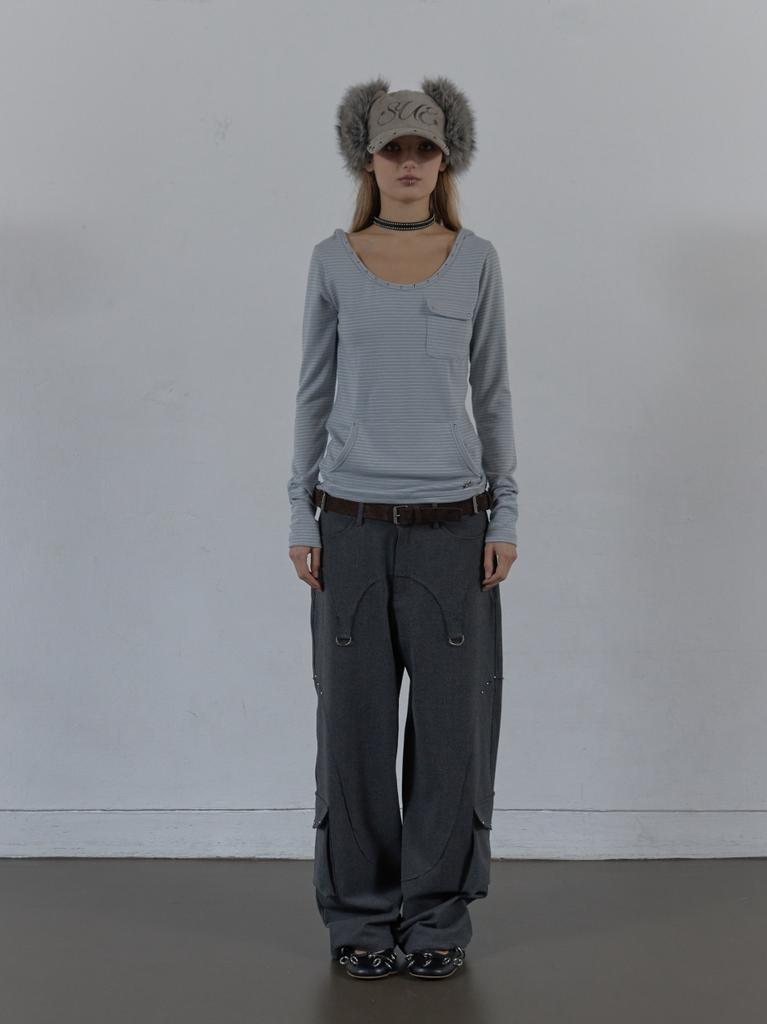 SETUP-EXE Western Studded Slacks / Charcoal