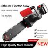 12/16 Inch Brushless Lithium Battery Chainsaw Household Rechargeable Small Handheld Chain Saw Outdoor Logging Electric Saw Black+Red