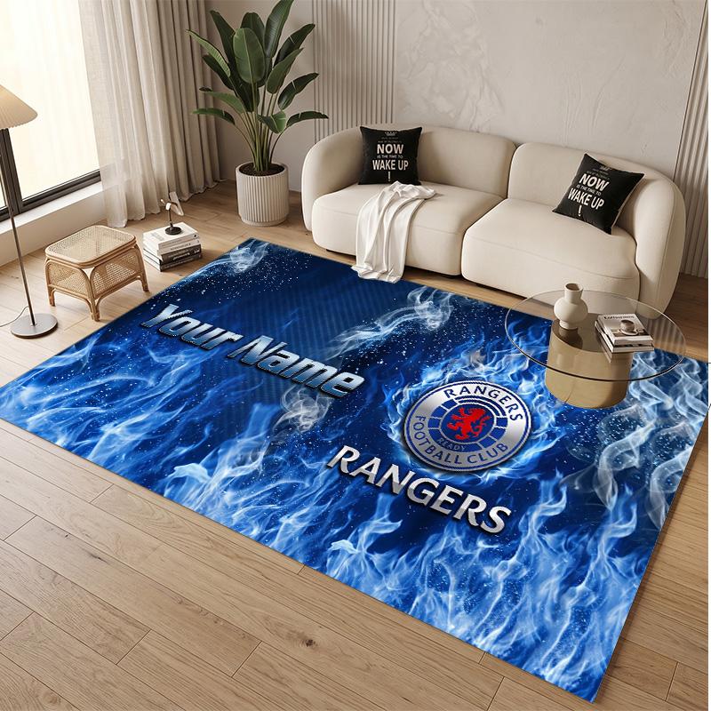 Personalized Crystal Velvet Carpet Rangers FC Pattern Non Slip Floor Rug