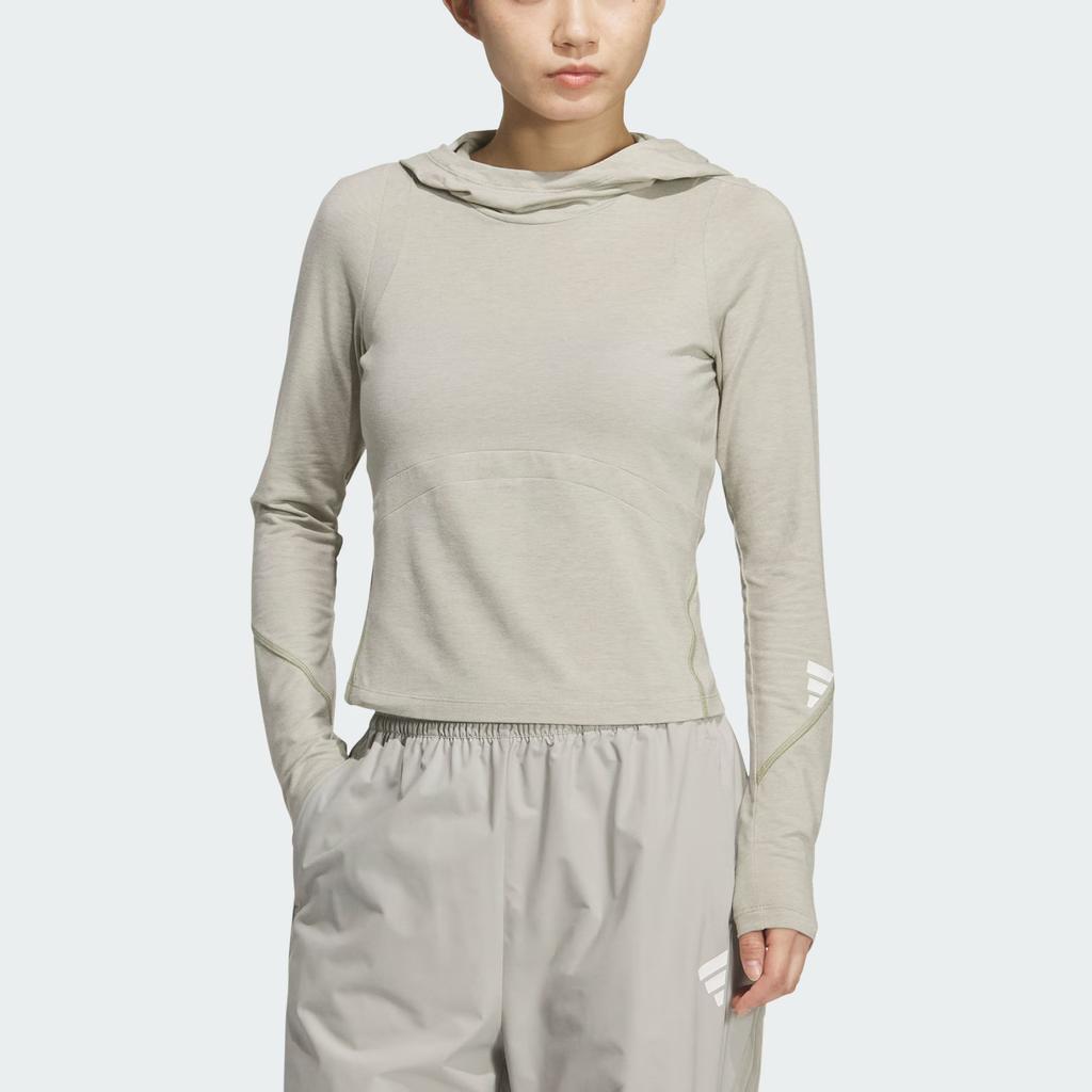 Adidas FOS Future Style Loose Fit Hooded Knit Long Sleeve Regular T-Shirt Women Tops KC5804