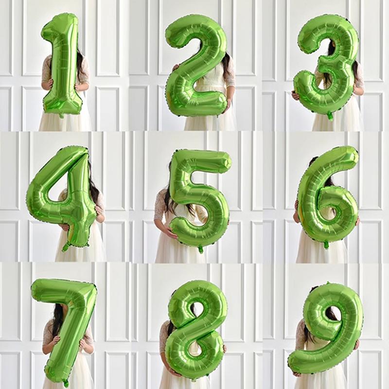 Fruit Green Number Balloon Foil Balloon Party Dress Up Wedding Decoration Birthday Balloon Party Balloons