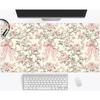 Pc Retro Floral Pink Bow Large Gaming Mouse Pad Smooth Surface Stitched Edges for Keyboard Desk