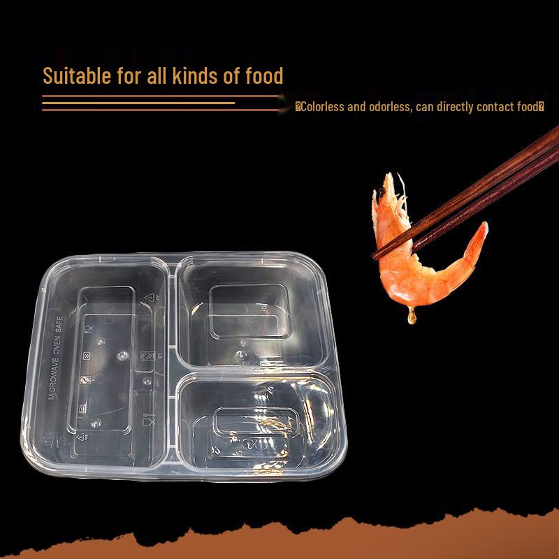 Disposable 3-Compartment Takeaway Meal Boxes