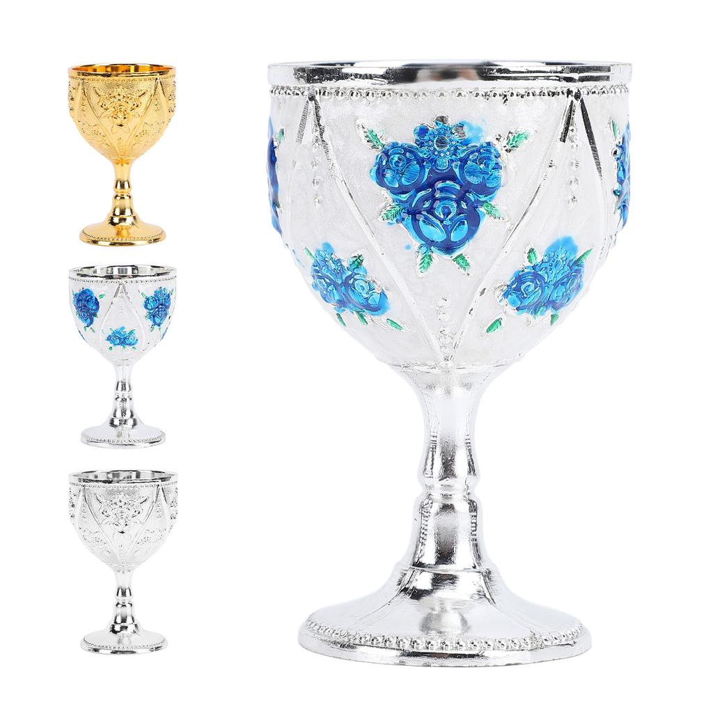 30ml metalowy kieliszek do wina rzeźbiona róża tłoczony kielich ozdoba do domu bar podróż wesele impreza dekoracja