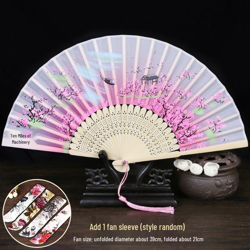 Ancient Chinese Hanfu Folding Fan - Classical Dance & Summer Accessory for Women