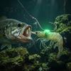 Live Bait Hooks 5/10/15/20Pcs Luminous Shrimp Hooks, Glow-in-the-dark Fishhook with Barb, High Saltwater Fishing Carbon Steel Hook for Freshwater