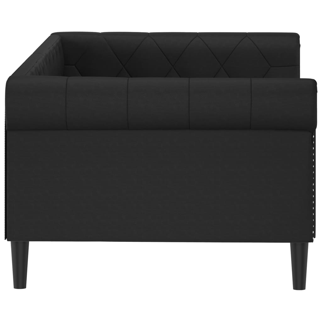 Vidaxl Sofa Z Funkcją Spania, Czarna, 90X190 Cm, Sztuczna Skóra