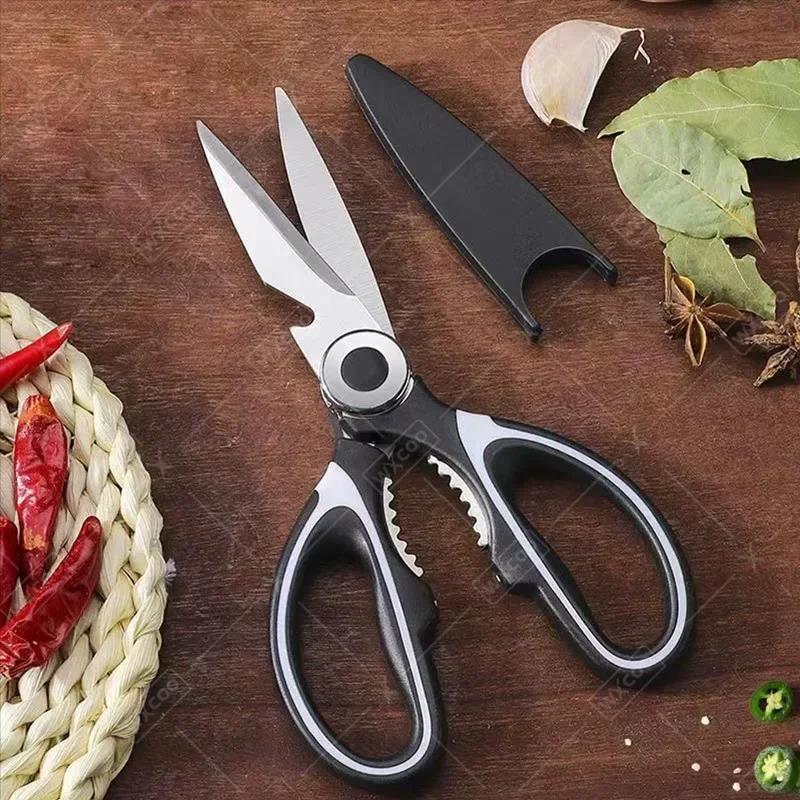 WXCOO Chicken Bone Scissors Kitchen Cutting for BBQ Multifunctional Food Scissors Slicing Fish Meat Stainless Steel5