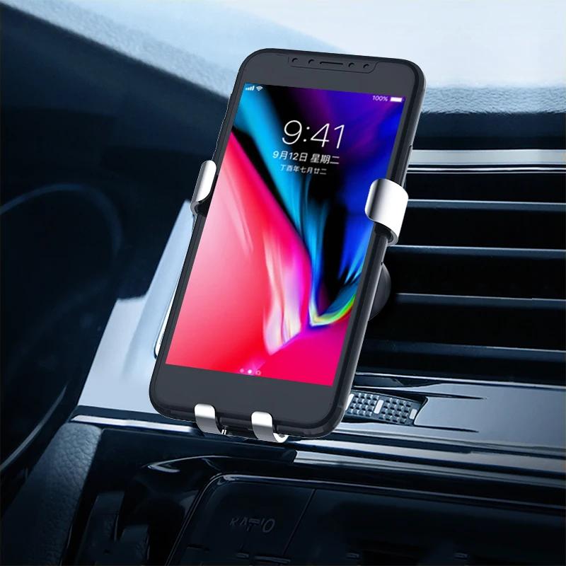 Metal Gravity Car Mount For Mobile Phone Holder Car Air Vent Clip Stand Cell Phone GPS Support Large For Smart Phone