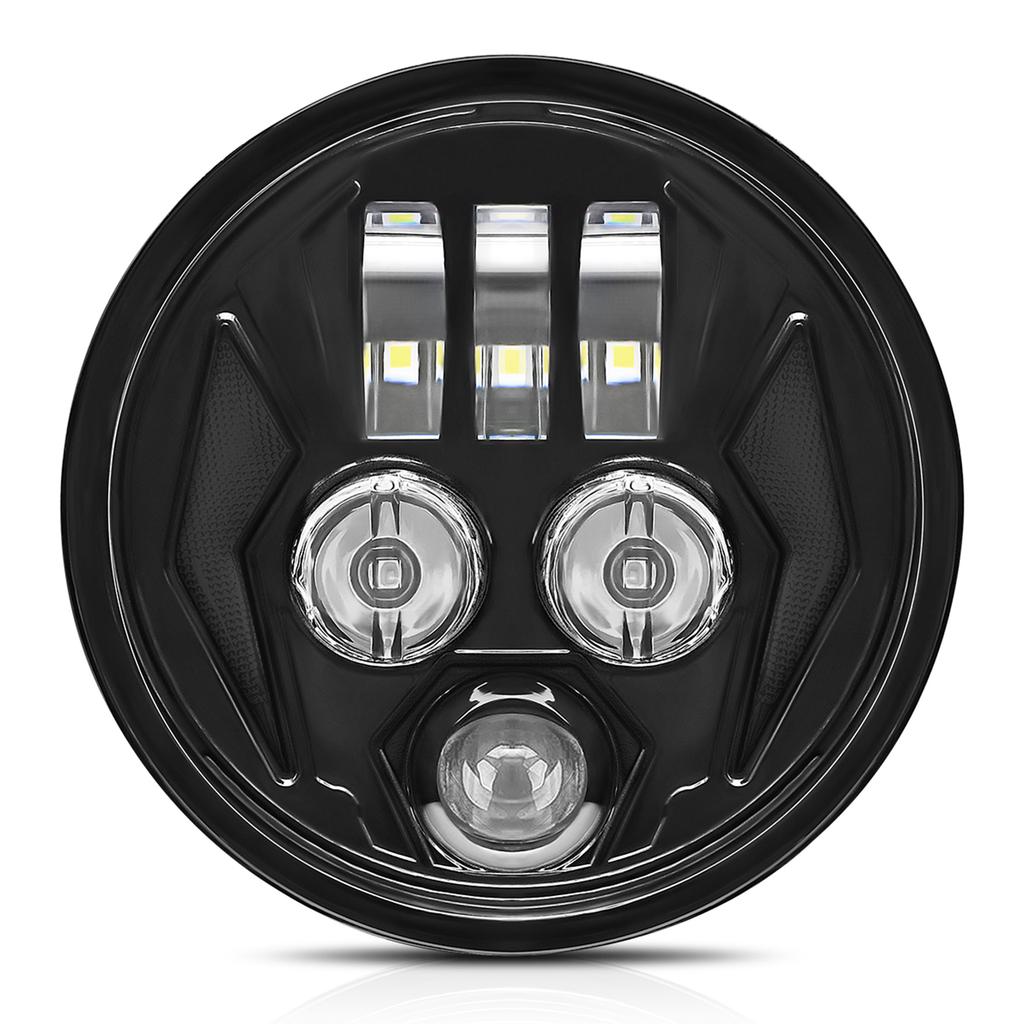 5.75 Inch LED Headlight for Motorcycle Waterproof DRL Turn Signal Devil Eye High Low Beam Lamp