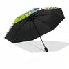 1pc Garfield's Cool Cat Automatic Folding Umbrella - Portable 3-Fold Design with 8-Bone Iron Frame, Perfect for Outdoor Use, Festive Gifts, Travel, Da