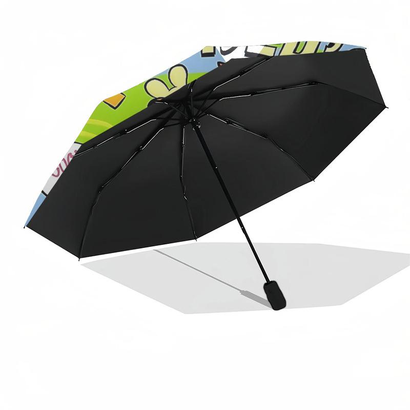 1pc Garfield's Cool Cat Automatic Folding Umbrella - Portable 3-Fold Design with 8-Bone Iron Frame, Perfect for Outdoor Use, Festive Gifts, Travel, Da