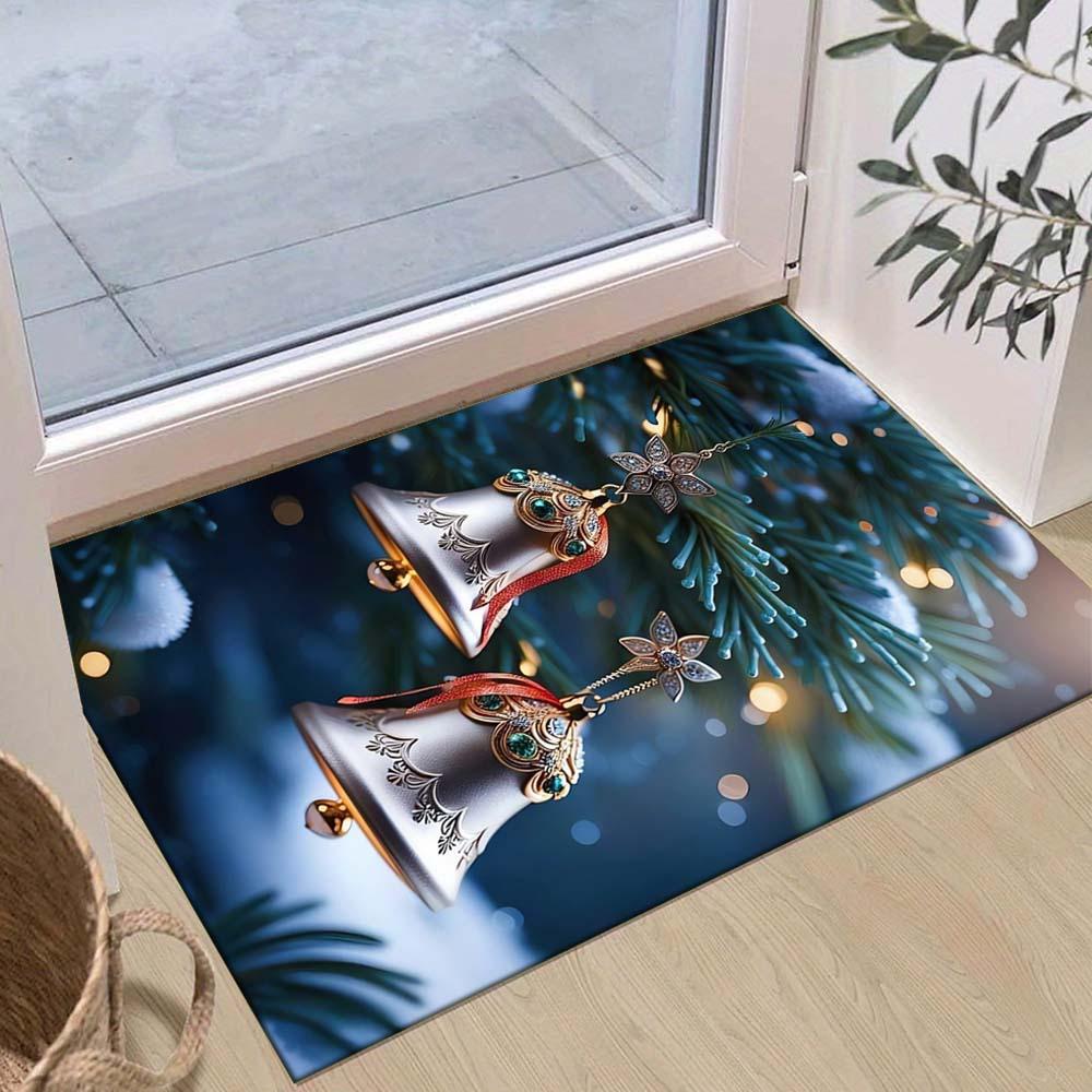 

1pc Christmas Bells Area Rug, Slip-Resistant, Easy-Clean, Stain-Resistant, Perfect for Cozy Living Rooms, Bedrooms, Kitchens, Offices, and H 60cm by 90cm