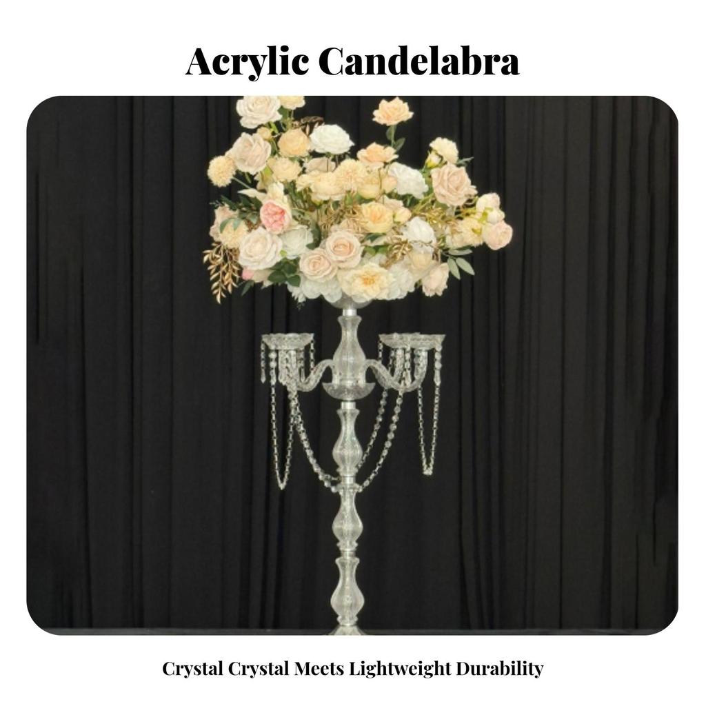 Candelabra Centerpiece 3-Arm Decor Sturdy for Banquet Tables, Event Decorators