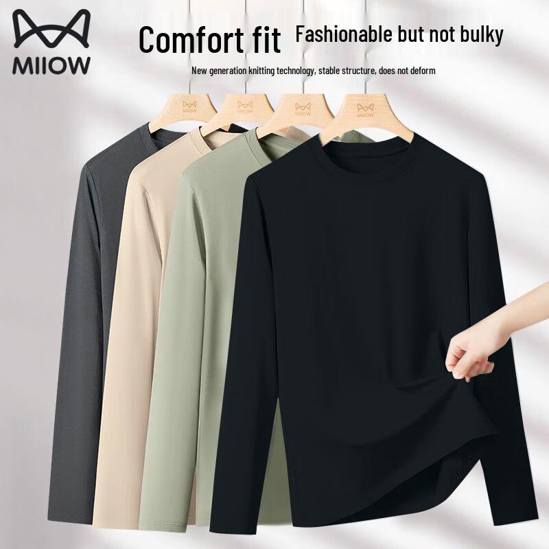 Men s Heavyweight Long Sleeve Cotton T-Shirt M
