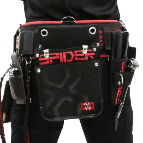SK11 SPIDER Large Tobi Waist Pouch, Slim, Large, with Stretch Interior Pocket, Collapsible Design, 250mm W x 320mm H x 110mm D (SPD-JY04-A)
