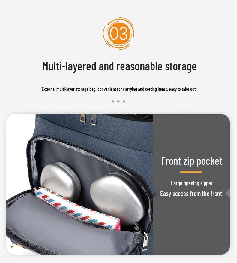 Men's Double Shoulder Casual Backpack - High-End, Insulated, Large Capacity, Lightweight, Thickened, Water-Repellent Travel and Picnic Bag