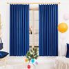 Deconovo Blackout Curtains, Drapes, Solid Color, 200cm Wide x 200cm Long, Royal Blue, 1 Panel, Grade 1 Blackout, Stylish, Divider, Wide, Memory Foam,