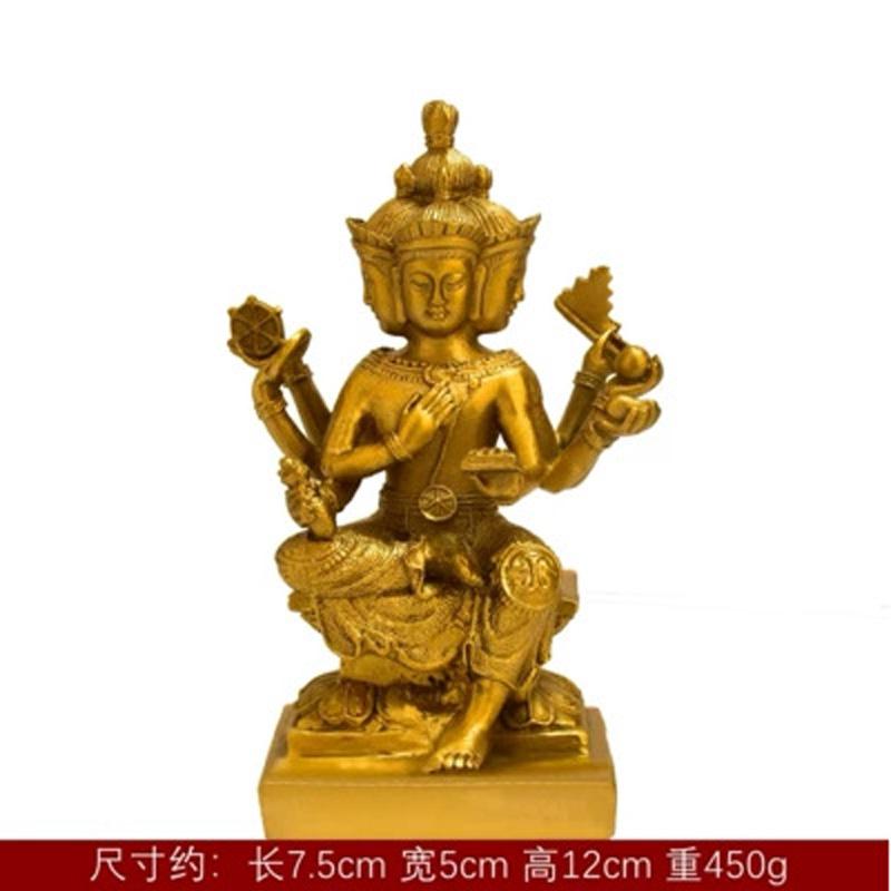 

Pure Copper Thai Four-sided Buddha Decoration Great Brahma King Bronze Statue Home Buddha Hall, worship, Porch, Handicraft Decor