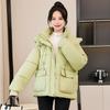 2025 Short Hooded Down Cotton Jacket Women's New Winter Thickened Warm Padded Jacket Loose Bread Jacket