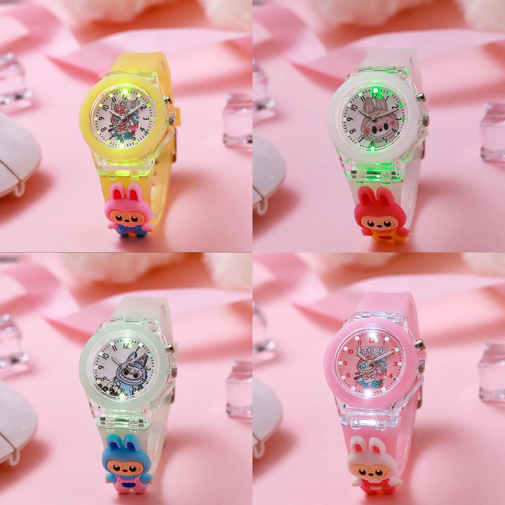 Cartoon Childrens Led Light Up Quartz Watch With Night Glow For Kids And Students